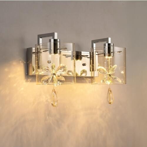 Crystal lamp modern minimalist creative personality living room bedroom wall led bedside lamp aisle stairs lighting fixture