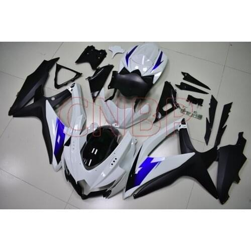 Bodywork GSXR750 2008 - 2010 K8 White Black Fairing Kits for Suzuki GSXR600 2008 Fairings for Suzuki GSXR600 2009 no paint