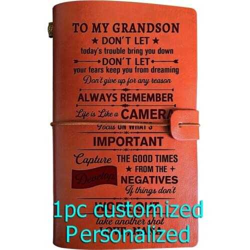 Engraved Leather journal personalized gifts to my husband BJ304 Customized Notebook A5 Dropshipping Supplier US Store Diary