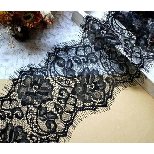 3M-6 M/ Lot Free shipping Jacquard Eyelash Lace Trim Lace Fabric White Black 11CM Handmade DIY Dress Clothing Accessories