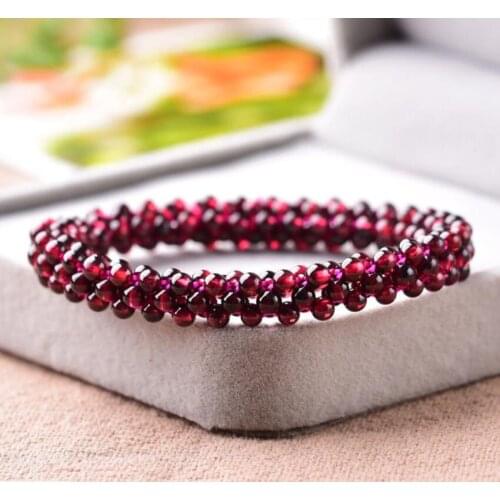 Natural Wine Red Garnet Beads Bracelet AAAAA 0.8mm