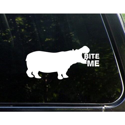 Bite Me (hippopotamus) -15cm - Vinyl Die Cut Decal/ Sticker for Windows