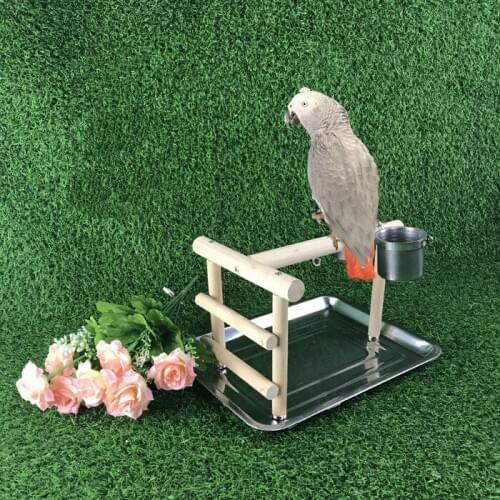 Portable Parrot Desktop Training Frame Station Pole New Special Solid Wood for Easy Cleaning of All Body Shapes