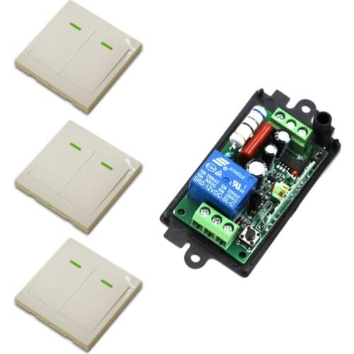 315MHZ 433MHZ AC 110V 220V 1 CH Wireless Relay Remote Control Switch Receiver +3 Transmitter Wall Controller New Item