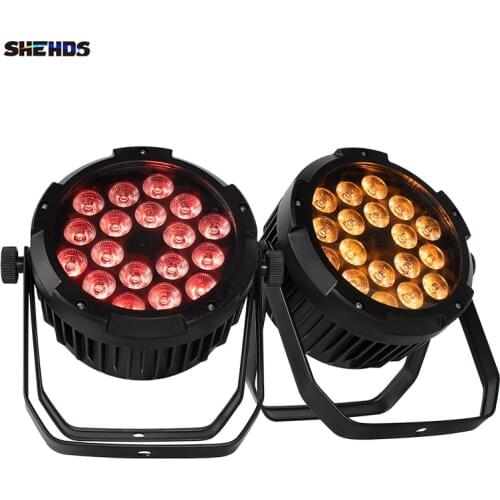 SHEHDS LED 18x18W 6in1 RGBWA+UV IP65 Waterproof Aluminum Alloy Par Light Outdoor DMX Control DJ Stage Light Equipment Effect