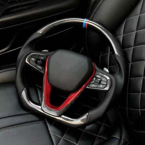 Cuatomized Carbon Fiber Sports Steering Wheel Alcantara Leather compatible for BMW 5 series 525li 533Li 540Li 530 2017-2021