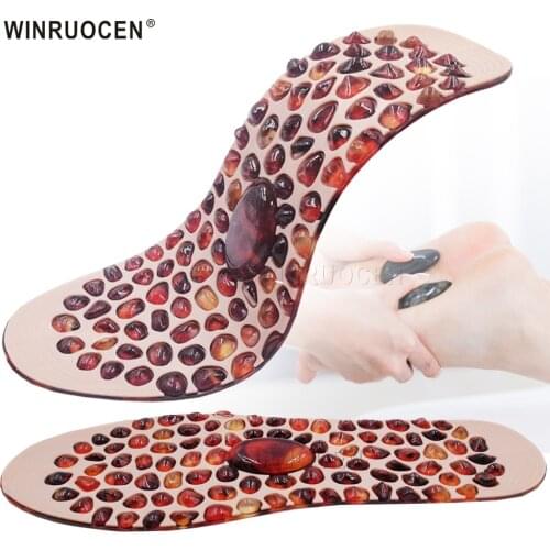 WINRUOCEN Cobblestone Massage Insoles Rubber Therapy Acupressure Foot Pad for Men Women Weight Lose Shoes Insert Feet Insole