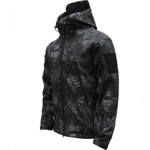 Shark Skin Soft-Shell Tactical Men Outdoor Three-in-One Coat Embroidery Thermal Army Camouflage Waterproof Hiking Jackets