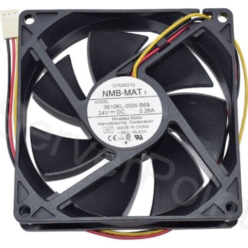 For NMB-MAT Cooling Fan 3610KL-05W-B69 9025 DC24V 0.26A 9CM Three Wires