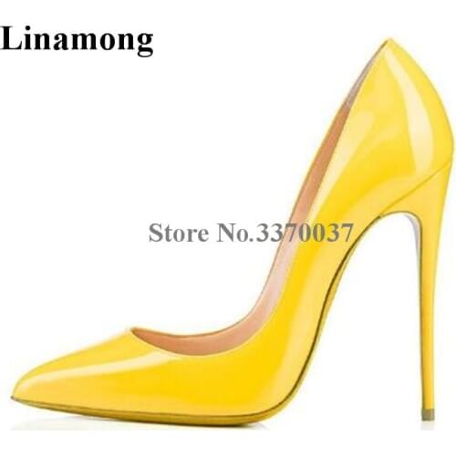 2018 New Fashion Women Classical Style Patent Leather Pumps Stiletto Heel 12cm High Heels Formal Dress Shoes Wedding Shoes