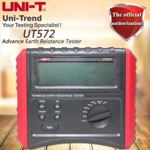 UNI-T UT572 Advance Earth Reistance Tester, Ground Resistance Test / Soil Resistivity Test Data Storage LCD Backlight