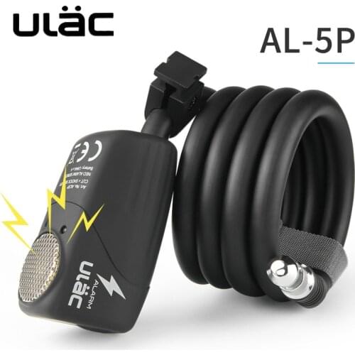 ULAC Bike Lock 110dB Bicycle Electronic Alarm Lock Cycling Bike Steel Cable Lock Anti-Theft Bike Locker Road Bike Safe Wire Lock