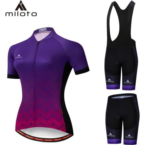 Miloto Women Summer Road MTB Bike Cycling Clothing Breathable Mountain Bicycle Clothes Ropa Ciclismo Quick-Dry Cycling wear suit
