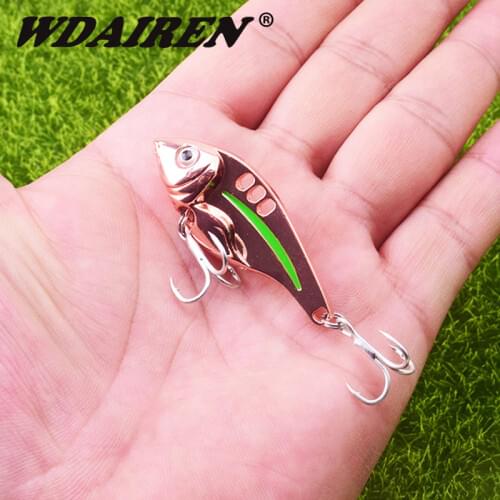 WDAIREN New Arrival 4 Colour Dolphin Metal VIB Fishing Lure Fishing Tackle Crankbait Vibration Spoon Spinner Sinking Bait FA-583