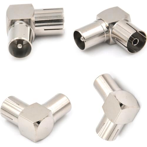 Practical TV Male Plug To F Female Jack 90 Degrees Head Right Angled Bending Type Cable TV Antenna Connector 1pcs