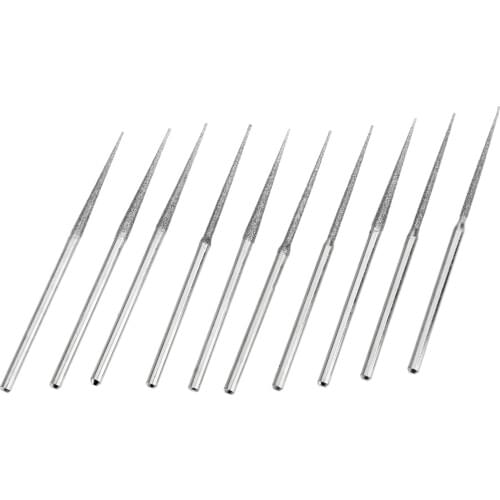 10Pcs Dremel Accesories Mini Drill Diamond Grinding Head Bur Bit Set Grinding Tool For Dremel Rotary Tool L-fine Tip 3mm Shank