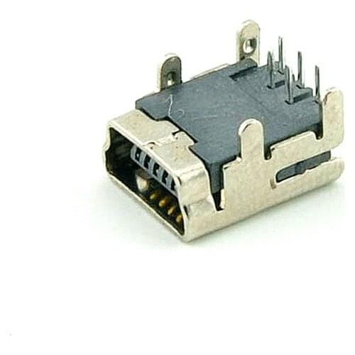 10Pcs Mini USB Type B 5-Pin Female Socket Right Angle DIP Jack Connector