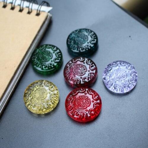 2Pcs 25mm Lampwork Beads Ethnic Round Carven Chinese Traditional Pattern Glass Pendants Multi-color Charms DIY Jewelry Making