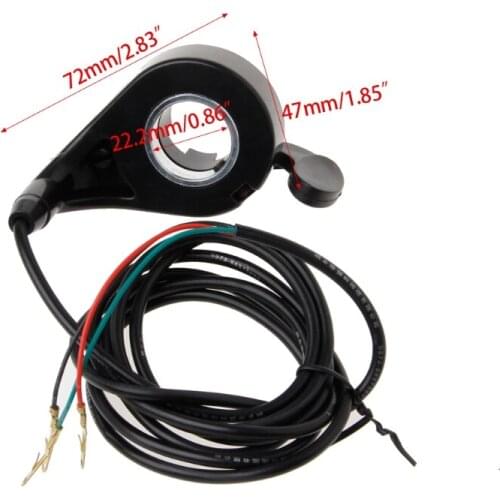 24v 36v 48v Motorcycle 7/8 Handlebar Black Thumb Throttle Electric Bike Scooter