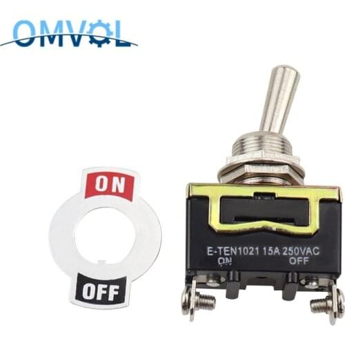 2Pin 2 Terminal 15A AC 250V ON/OFF Rocker Toggle Switch E-TEN1021