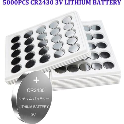 5000pcs CR2430 CR 2430 DL2430 BR2430 KL2430 Button Coin Batteries For Watch Headphone Hearing Aids Toy 3V Lithium Battery