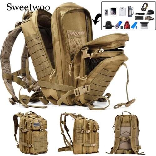 50L Capacity Men Army Military Tactical Large Backpack Waterproof Outdoor Sport Hiking Camping Hunting 3D Rucksack Bags For Men