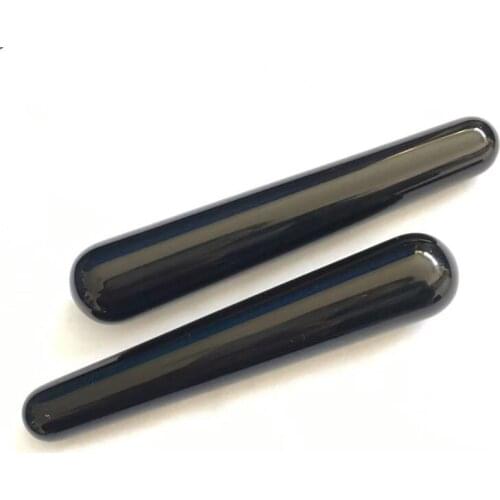Black Obsidian Massage Wand Natural Quartz Hand Carved Crystals Healing Stones For Gifts