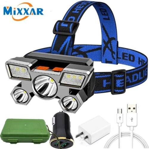 Z3 DropShipping 5LED With Built-in 18650 Battery USB Rechargeable Portable Flashlight Lantern Headlamp Outdoor Camping Headlight