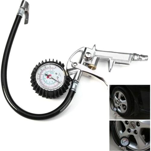 General Motors Test Tire Pressure Gauge Maximum Test 220Psi Tire Inflation Gun Round Dial Air Meter Professional Accessories