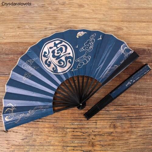 Creative Hand-crafted Deyun Society Summer Daily Folding Fan Chinese Style Hand Held Fan For Event And Party Accessories