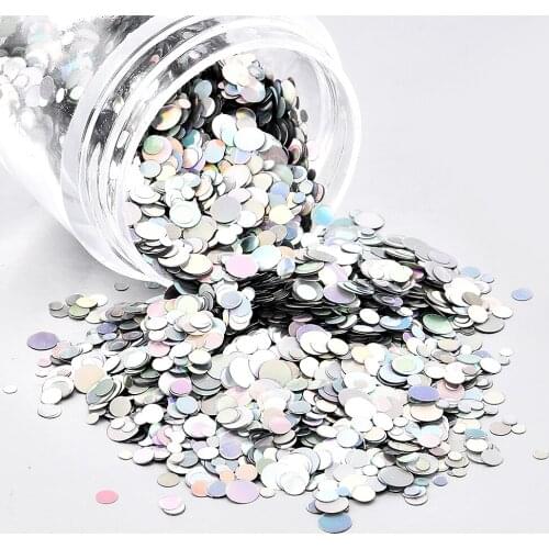 10ml/Box Round Colorful Nail Sequins Colorful Mixed Size Nails Flake Circle Glitter Paillette Charm Nail Art Decoration Manicure