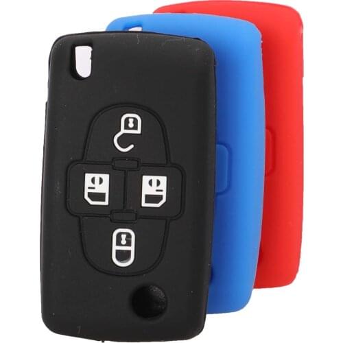 Kutery 10PCS Remote Coloful Silicone Car Key Cover Case For Peugeot 1007 807 For Citroen C8 Accessories Protector Replacement