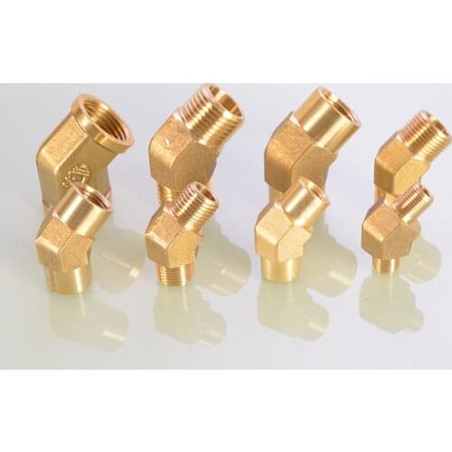 1/8" 1/4" 3/8" 1/2" BSP Equal Female/Male 45 Degree Brass Pipe Fitting Connector Home Garden