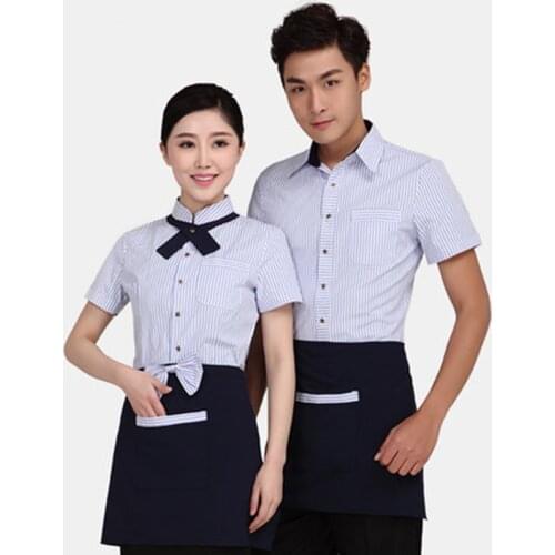 Hotel Summer Uniform Female and man Cleaning Clothes Short Sleeved Room Restaurant Property Floor Cleaner Clothing Work Clothes