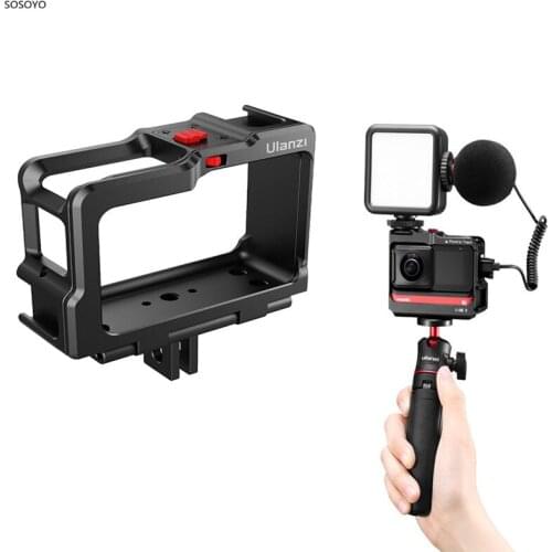 Metal Protection Cage Frame Case Cold Shoe LED Light Mic Expansion Bracket For Insta360 ONE R Camera Accessories
