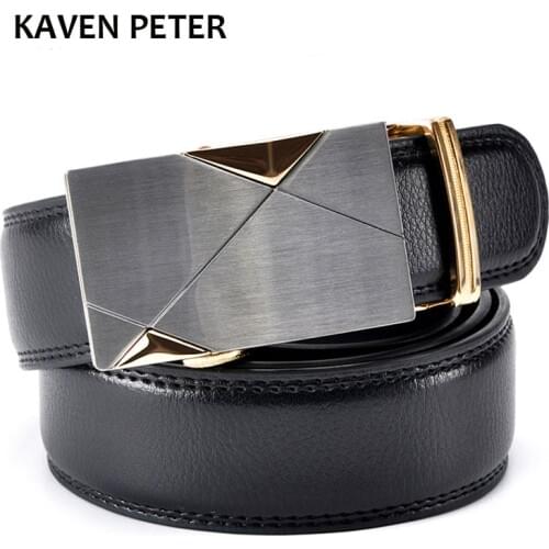 Men Belt Cowhide Automatic Full Leather Belt Men High Quality Mens Luxury Belts Free Shipping