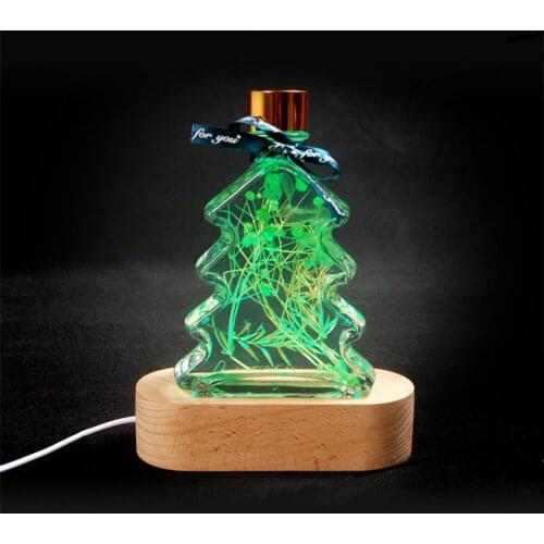 Solid Wood Night Light Base Glowing Bottle Desk Decoration Valentines Day Gift Neon Manga Baby Room Decor Night Table Lamp Gifts