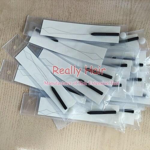 2019 New products 12pcs hair extension Small black handle stainless steel wire for nano rings 1 pcs/bag