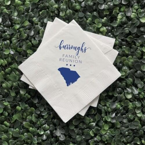 Personalized Paper Napkins Family Reunion - Custom Reunion Napkins
