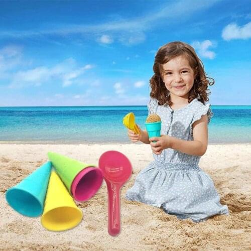 Sand Toy Ice Cream Mold Scoop Plastic Beach Toys for Children Kids Summer Outdoor Pretend Game Water Sand Cake Mould