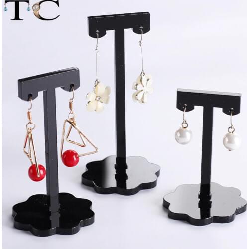 Black Clear Acrylic Earrings Jewellery Store Display Stand Hanging Eardrop Ear Rings Jewelry Presenting Rack Holder Organizer