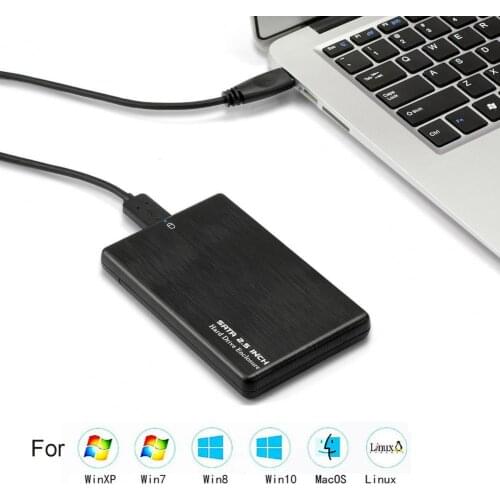 Portable 2.5inch SATA USB 3.0 5Gbps Hard Disk Drive Container External Enclosure Dustproof Anti-static Hard Disk Case Shockproof