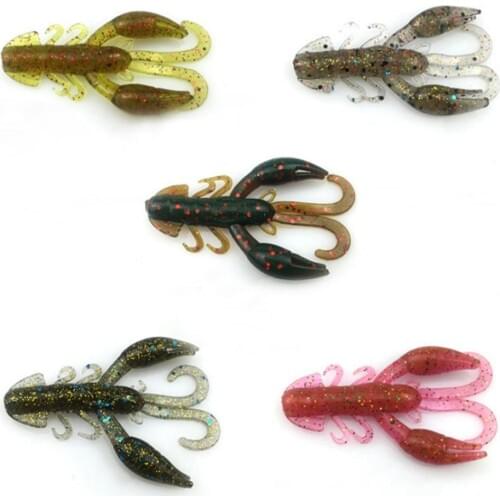 5Pcs/lot Soft Shrimp Silicone Lures Worm 5cm 2g Fishing Lures Fishing Kit Silicone Artificial Lobster Worm Shrimp Bait Tackle