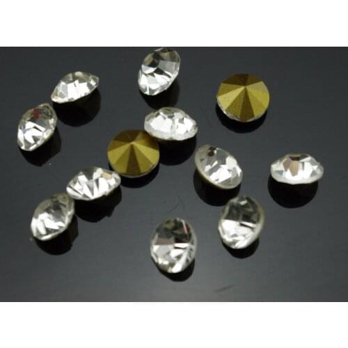 Clear Crystal Loose Rhinestones Small Size Cone Transparent Round Pointed Foiled Back DIY Faceted Decoration ss1 to ss48