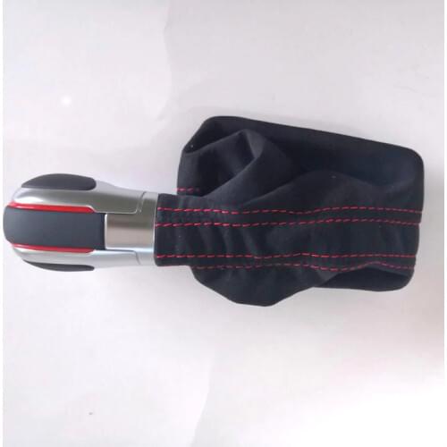 DSG Gear Shift knob Real Leather & Black Suede Gear Shift knob For Golf 7 Matt leather Red