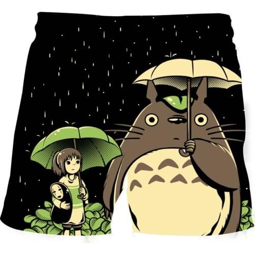Totoro Japanese anime Sports Shorts boy Cartoons Comics 3D Printed Shorts Pink Pattern Beach Shorts girl Pants kid Beach Wear