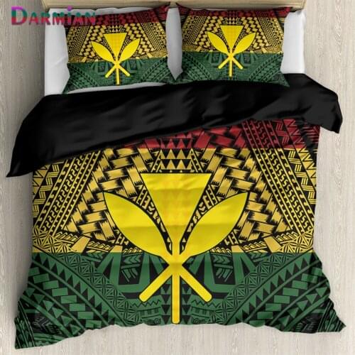 DARMIAN Home Bedroom Decoration Hawaii Kanaka Maoli Polynesian Design Pattern Trendy Duvet Cover and Pillowcase Bedding Set 2021