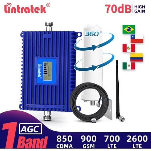 Lintratek LTE B28 700 4G Signal Amplifier 2G 3G CDMA B5 850 GSM 900 Repeater 2600mhz B7 Cellular Booster Omi Antenna Full Kit