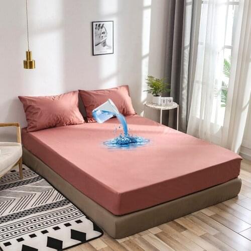 Waterproof Anti Mite Mattress Protector Cover Solid Fitted Sheet Protection for Woman Baby Children Kids Bed Linens with Elastic