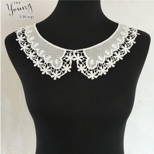 High quality Lace fabric White milk fiber Laces collar Baby hair bands Embroidery Craft materials Dress Needlework Accessories